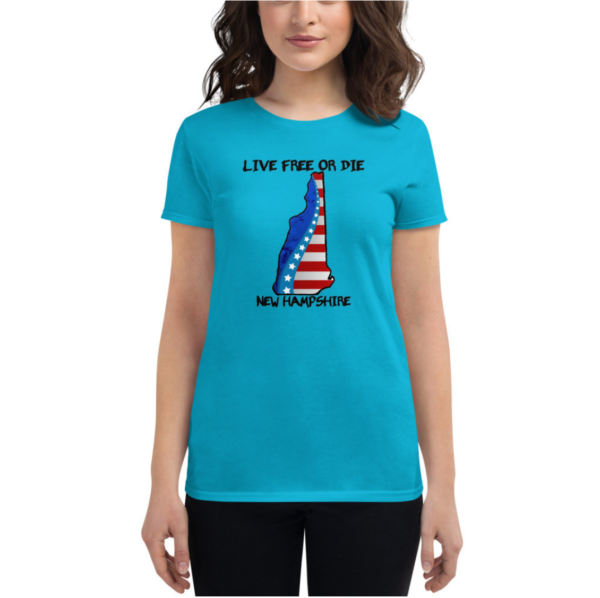 – an item designed by us – Live Free or Die New Hampshire Women’s Short Sleeve T-Shirt
