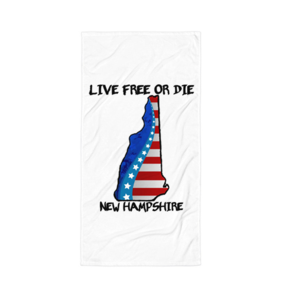 – an item designed by us – Live Free or Die NH Beach Towel